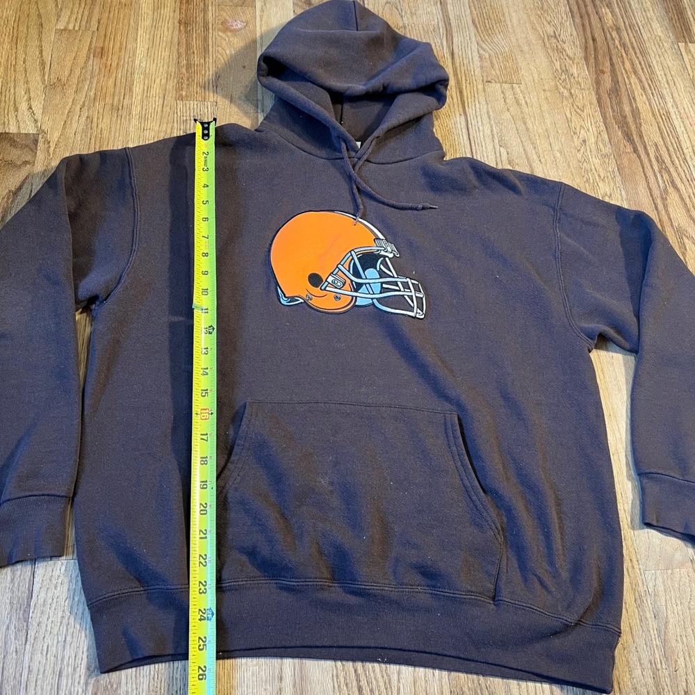 NFL Team Apparel Cleveland Browns Hoodie Brown Helmet Graphic Sweatshirt Mens L